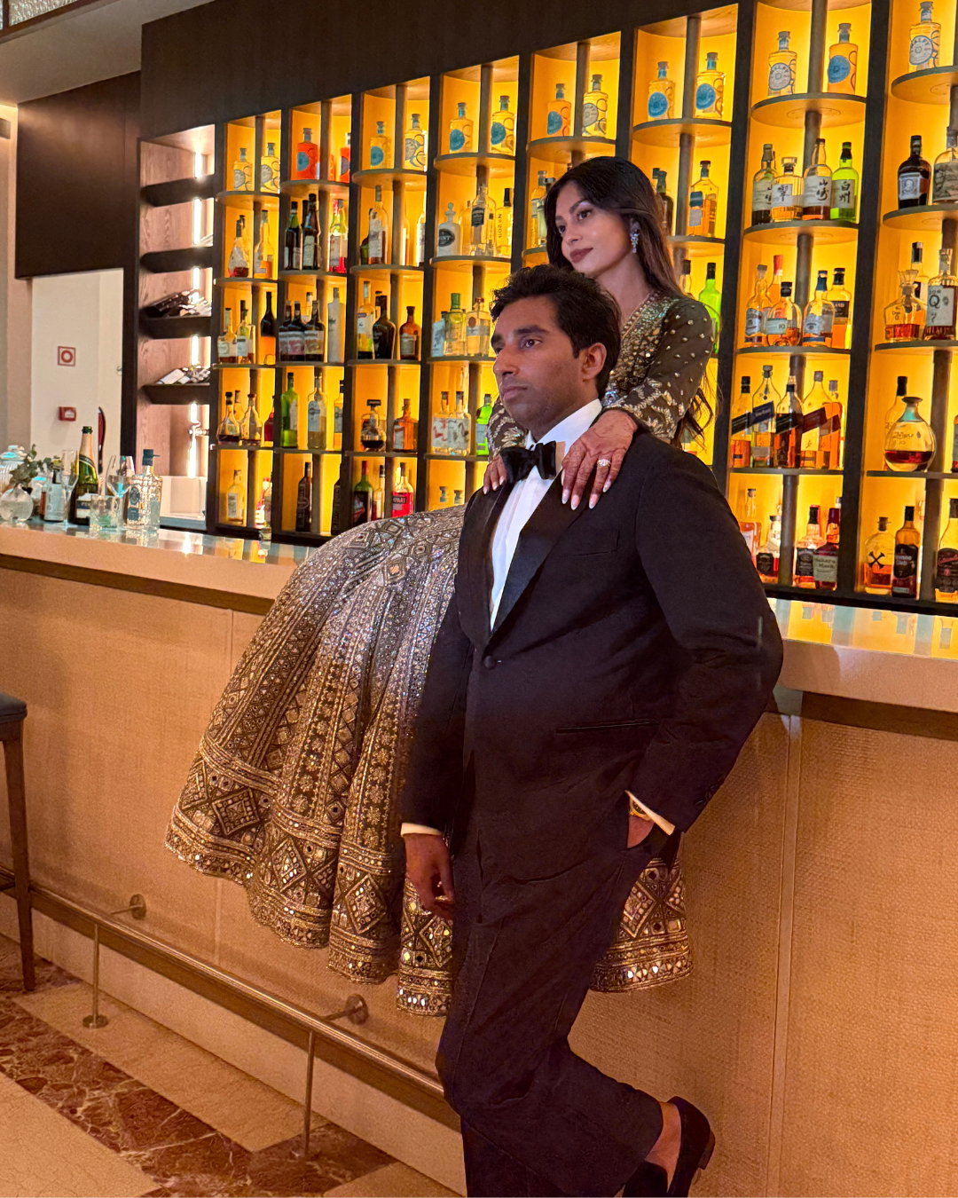 Multiple bride and groom outfits organised and professionally prepared for a three-day destination wedding.